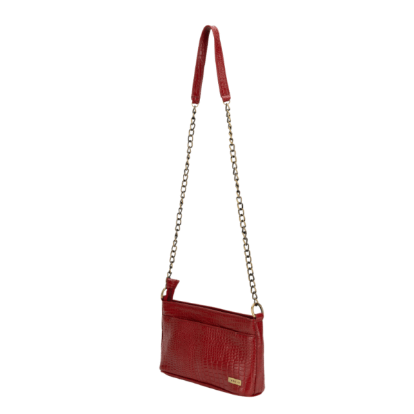TANN IN Genuine Leather Bag with Metal Chain Strap