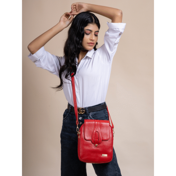 TANN IN Pure Leather Handcrafted Brown Messenger Sling Bag for Women