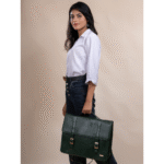 TANN IN Genuine Leather Handcrafted Women’s Laptop Bag – Elegant Red Shoulder & Messenger Bag for Office, Business & Travel (Fits 15.6 Inch Laptop)