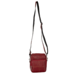 Red Leather Leather Sling bag CAM 7 x 8 inch