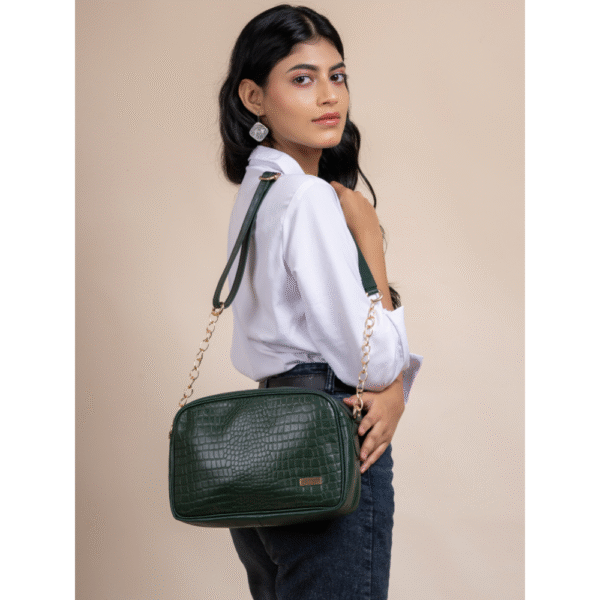 TANN IN Textured Leather Handcrafted Brown Sling Bag for Women – Stylish Shoulder & Crossbody Purse