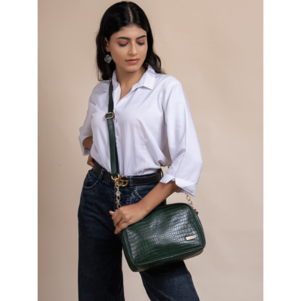 TANN IN Textured Leather Handcrafted Brown Sling Bag for Women – Stylish Shoulder & Crossbody Purse