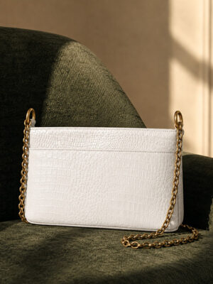 TANN IN Genuine Leather bag with metal chain