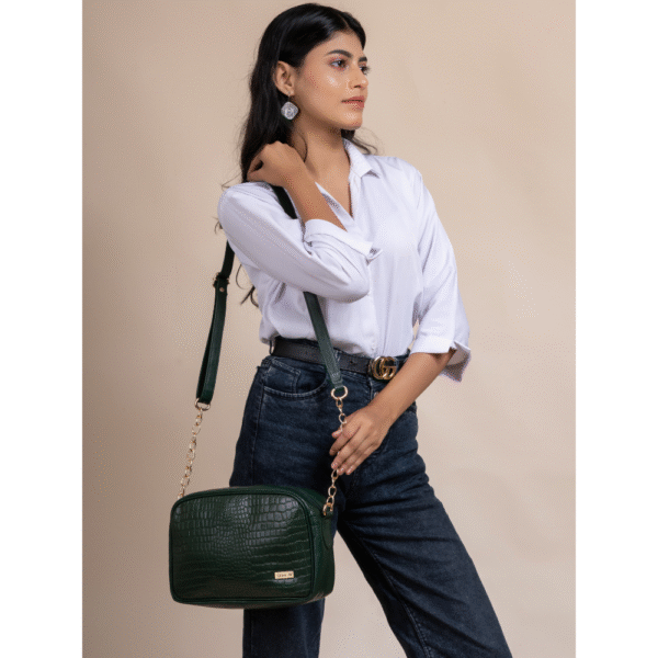 TANN IN Textured Leather Handcrafted Brown Sling Bag for Women – Stylish Shoulder & Crossbody Purse