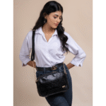 TANN IN Textured Leather Handcrafted Brown Sling Bag for Women – Stylish Shoulder & Crossbody Purse