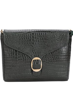 Genuine Leather Sling Bag for Women with Metal Chain Strap