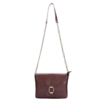 Genuine Leather Sling Bag for Women with Metal Chain Strap