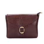 Genuine Leather Sling Bag for Women with Metal Chain Strap
