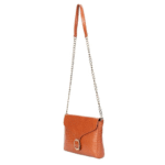 Genuine Leather Sling Bag for Women with Metal Chain Strap