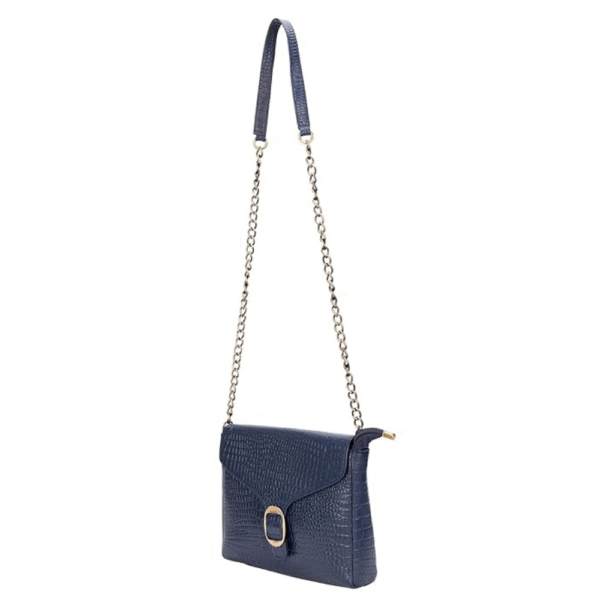 Genuine Leather Sling Bag for Women with Metal Chain Strap
