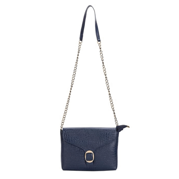 Genuine Leather Sling Bag for Women with Metal Chain Strap