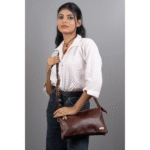 Pure Leather Handcrafted Women’s Crossbody Burgundy Purse Bag with Adjustable & Removable Shoulder Strap
