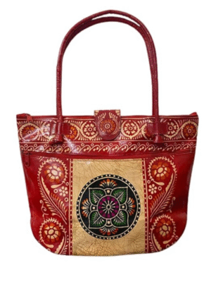 Ladies Leather Bag - Batique Print | Multicolor (BT18)