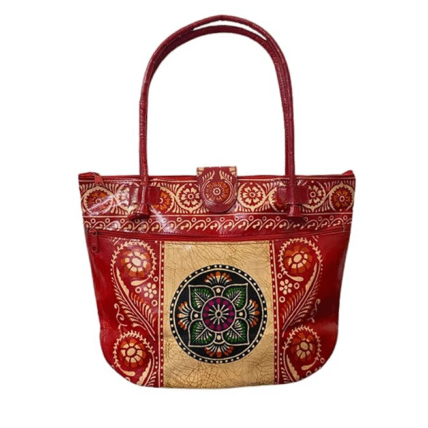Ladies Leather Bag - Batique Print | Multicolor (BT18)