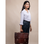 TANN IN Genuine Leather Handcrafted Women’s Laptop Bag – Elegant Red Shoulder & Messenger Bag for Office, Business & Travel (Fits 15.6 Inch Laptop)