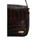 TANN IN Women’s Handcrafted Textured Genuine Leather Black Shoulder Bag – Elegant Crossbody Purse for Office, Casual & Party Use