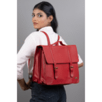 Genuine Leather Handcrafted Women’s Laptop Bag – Elegant Red Shoulder & Messenger Bag for Office, Business & Travel (Fits 15.6 Inch Laptop)
