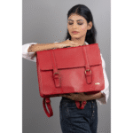 Genuine Leather Handcrafted Women’s Laptop Bag – Elegant Red Shoulder & Messenger Bag for Office, Business & Travel (Fits 15.6 Inch Laptop)