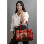 TANN IN Shantiniketan Pure Leather Ethnic Batik Printed Shoulder Bag for Women | Handcrafted Indian Design