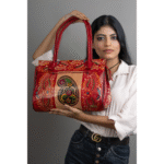 TANN IN Shantiniketan Pure Leather Ethnic Batik Printed Shoulder Bag for Women | Handcrafted Indian Design