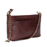 Genuine Leather Bag with Metal Chain Strap