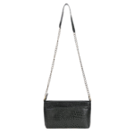 Genuine Leather Bag with Metal Chain Strap