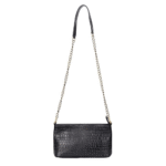 Genuine Leather Bag with Metal Chain Strap