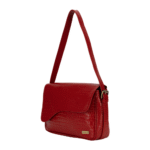 TANN IN Women’s Handcrafted Textured Genuine Leather Black Shoulder Bag – Elegant Crossbody Purse for Office, Casual & Party Use