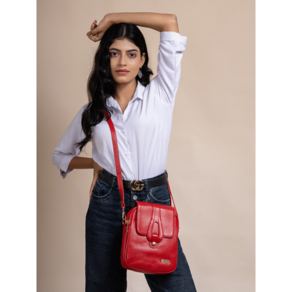 TANN IN Pure Leather Handcrafted Brown Messenger Sling Bag for Women