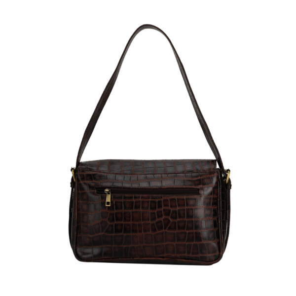 TANN IN Women’s Handcrafted Textured Genuine Leather Black Shoulder Bag – Elegant Crossbody Purse for Office, Casual & Party Use