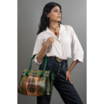 TANN IN Shantiniketan Pure Leather Ethnic Batik Printed Shoulder Bag for Women | Handcrafted Indian Design