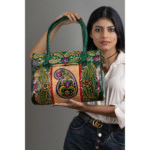 TANN IN Shantiniketan Pure Leather Ethnic Batik Printed Shoulder Bag for Women | Handcrafted Indian Design