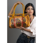 TANN IN Shantiniketan Pure Leather Ethnic Batik Printed Shoulder Bag for Women | Handcrafted Indian Design