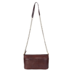Genuine Leather Bag with Metal Chain Strap