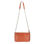 Genuine Leather Bag with Metal Chain Strap