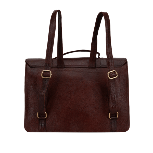 TANN IN Genuine Leather Handcrafted Women’s Laptop Bag – Elegant Red Shoulder & Messenger Bag for Office, Business & Travel (Fits 15.6 Inch Laptop)