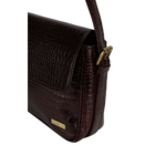 TANN IN Women’s Handcrafted Textured Genuine Leather Black Shoulder Bag – Elegant Crossbody Purse for Office, Casual & Party Use