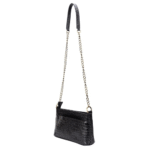 Genuine Leather Bag with Metal Chain Strap