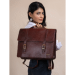 TANN IN Genuine Leather Handcrafted Women’s Laptop Bag – Elegant Red Shoulder & Messenger Bag for Office, Business & Travel (Fits 15.6 Inch Laptop)