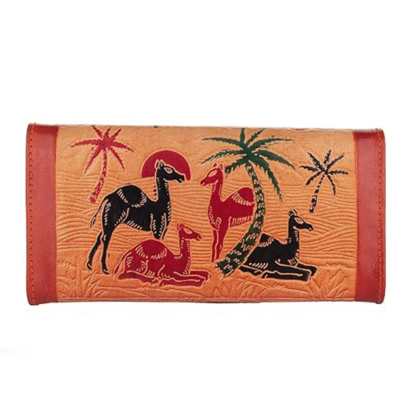 Shantiniketan Leather large clutch bag 9 x 5 inch