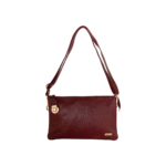 Pure Leather Handcrafted Women’s Crossbody Burgundy Purse Bag with Adjustable & Removable Shoulder Strap