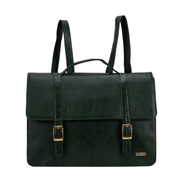 TANN IN Genuine Leather Handcrafted Women’s Laptop Bag – Elegant Red Shoulder & Messenger Bag for Office, Business & Travel (Fits 15.6 Inch Laptop)