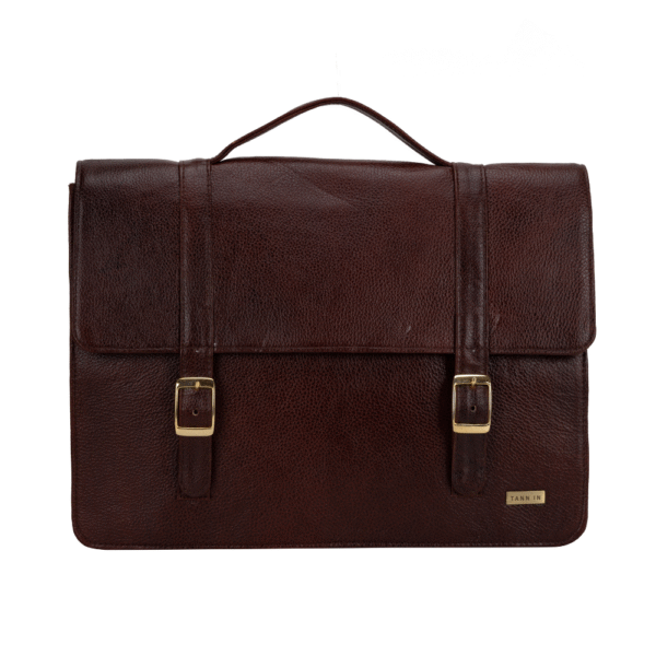 TANN IN Genuine Leather Handcrafted Women’s Laptop Bag – Elegant Red Shoulder & Messenger Bag for Office, Business & Travel (Fits 15.6 Inch Laptop)