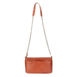 Genuine Leather Bag with Metal Chain Strap
