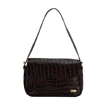 TANN IN Women’s Handcrafted Textured Genuine Leather Black Shoulder Bag – Elegant Crossbody Purse for Office, Casual & Party Use