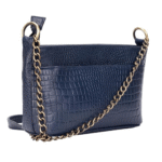 Genuine Leather Bag with Metal Chain Strap