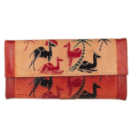 Shantiniketan Leather large clutch bag 9 x 5 inch