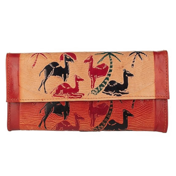 Shantiniketan Leather large clutch bag 9 x 5 inch