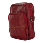 Red Leather Leather Sling bag CAM 7 x 8 inch