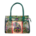 TANN IN Shantiniketan Pure Leather Ethnic Batik Printed Shoulder Bag for Women | Handcrafted Indian Design